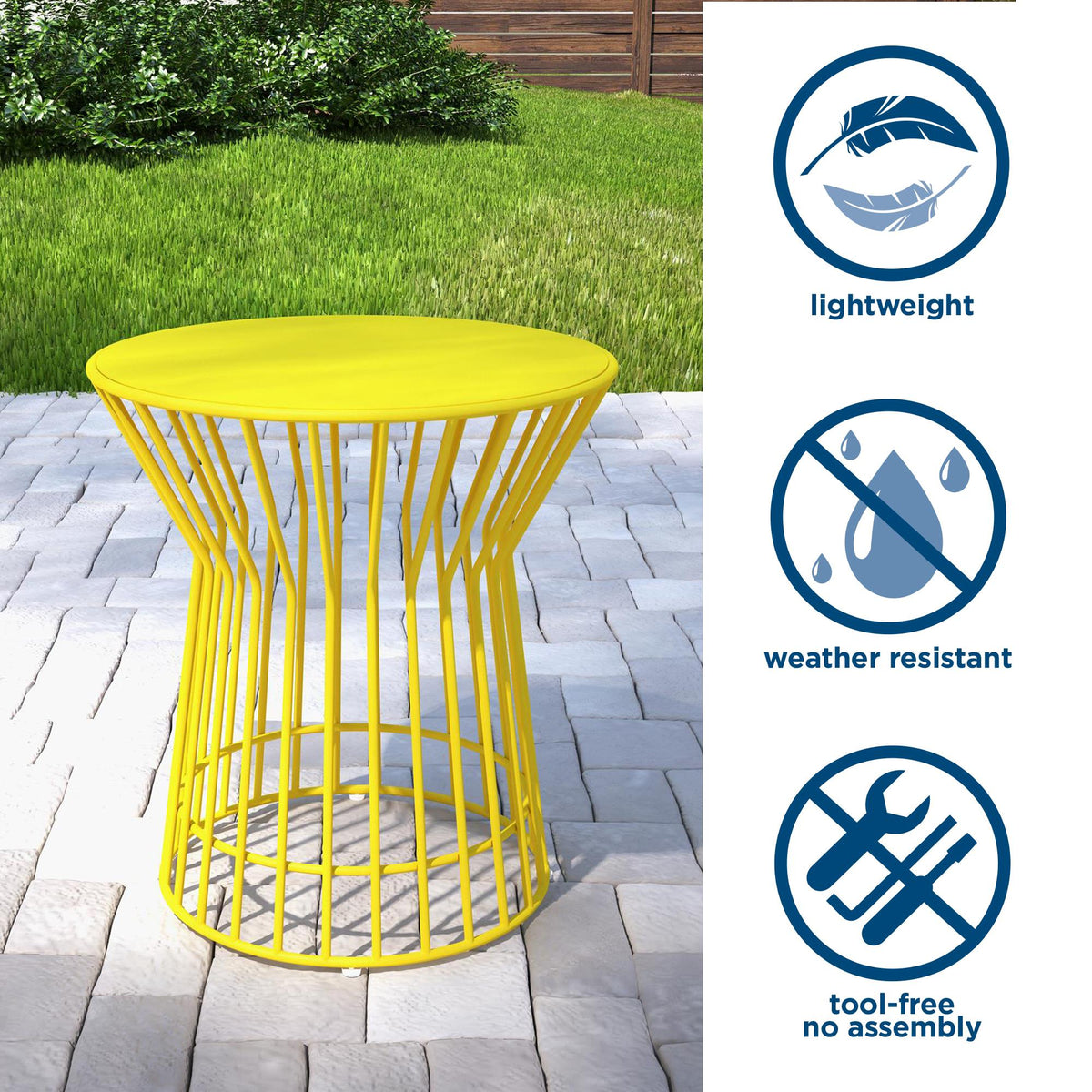 Roberta powder coated store steel side table