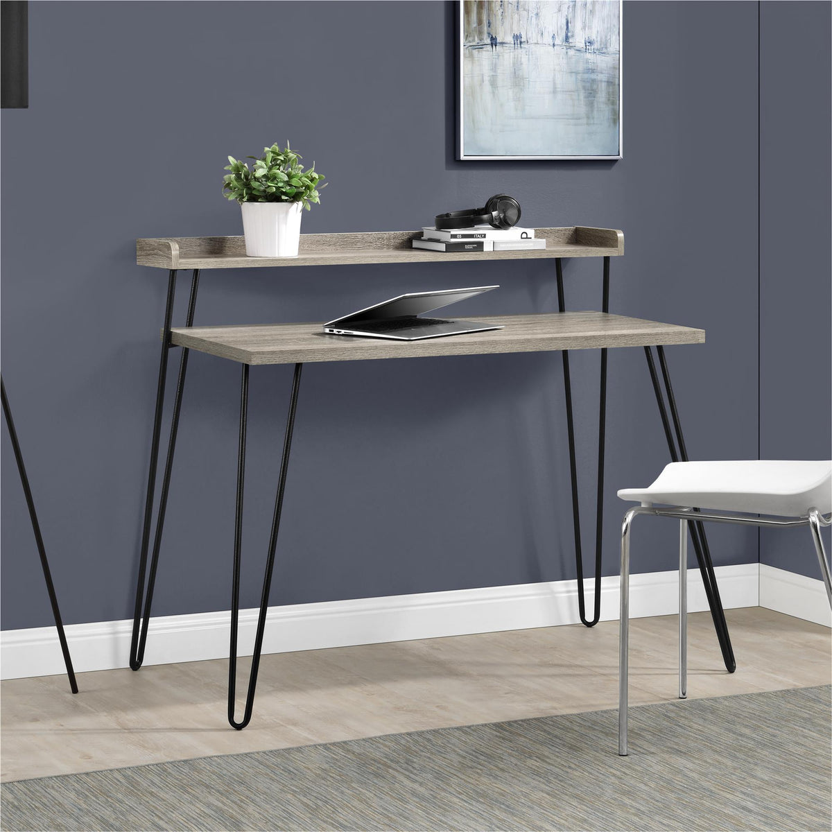 Distressed shop gray desk