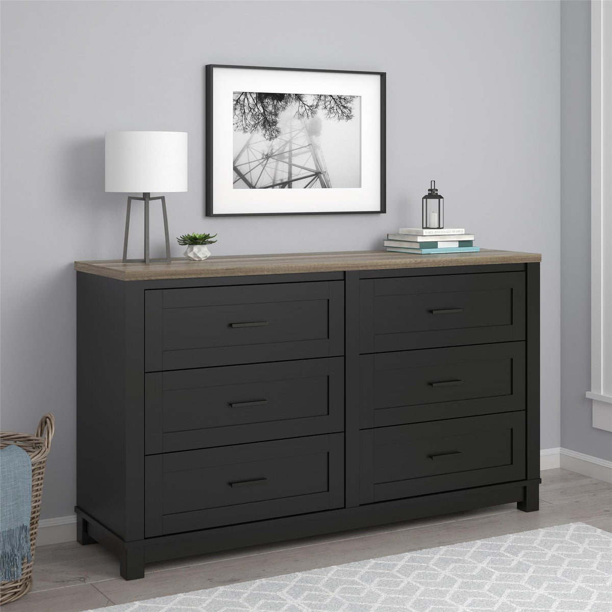 CARVER 6 DRAWER DRESSER, BLACK – Dorel Home Europe