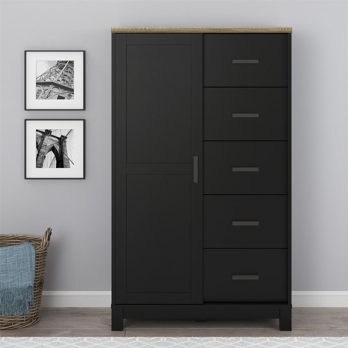 CARVER GENTLEMANS CHEST BLACK – Dorel Home Europe