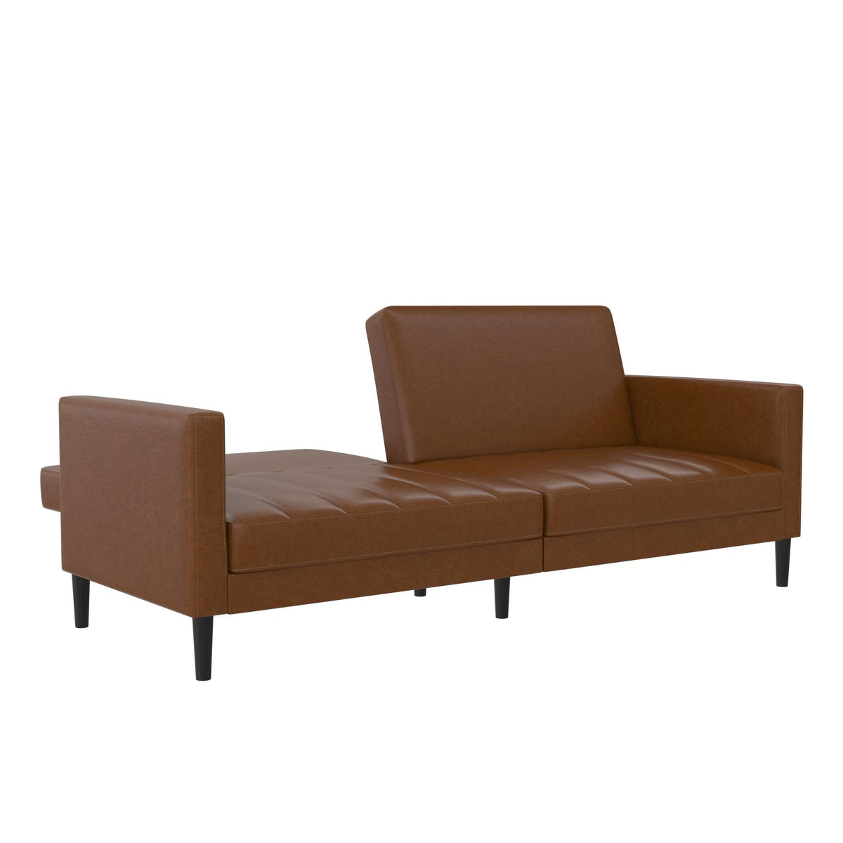 Camel leather online futon