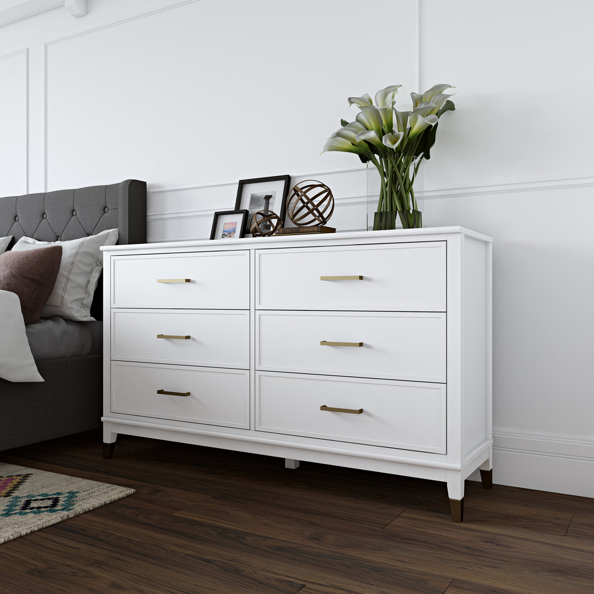 COSMOLIVING WESTERLEIGH 6 DRAWER DRESSER WHITE (BOX 1/2) – Dorel Home Europe
