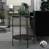 QE Wainwright Round End Table Black Oak
