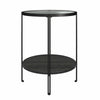QE Wainwright Round End Table Black Oak