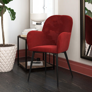 QE FITZ ACCENT CHAIR VELVET BURGUNDY - Burgundy Velvet