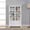 AARON LANE BOOKCASE WITH SLIDING GLASS DOORS, WHITE - White - N/A