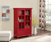 AARON LANE BOOKCASE WITH SLIDING GLASS DOORS, RED - Red - N/A