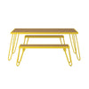 NOVOGRATZ POOLSIDE GOSSIP PAULETTE OUTDOOR/INDOOR TABLE AND BENCH SET, YELLOW - Yellow - N/A