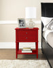 FRANKLIN ACCENT TABLE WITH 2 DRAWERS RED - Red - N/A