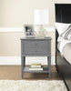 FRANKLIN ACCENT TABLE WITH 2 DRAWERS GREY - Gray - N/A