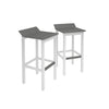 COSMOLIVING ARIESA COLLECTION, 2 OUTDOOR BAR STOOLS WHITE/GREY - White / Grey - N/A