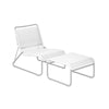 COSMOLIVING LITA 2 PIECE PATIO LOUNGE AND OTTOMAN SET - White - N/A