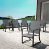 COSCO OUTDOOR FURNITURE, PATIO DINING CHAIRS, 6 PACK, LIGHT GRAY SLING - Light Gray - N/A