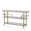 COSMOLIVING BARLOW CONSOLE UNIT FAUX MARBLE/SOFT BRASS - Brass - N/A
