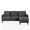 COSMOLIVING STRUMMER REVERSIBLE SECTIONAL SOFA GREY - Charcoal - N/A