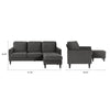 COSMOLIVING STRUMMER REVERSIBLE SECTIONAL SOFA GREY - Charcoal - N/A