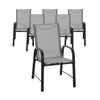COSCO OUTDOOR LIVING PALOMA STEEL PATIO DINING CHAIRS, LIGHT GRAY SLING, 6-PACK - Gray - N/A