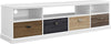 MERCER TV CONSOLE MULTICOLOUR DRAWERS 65" WHITE - White - N/A