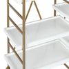 COSMOLIVING YVES METAL BOOKCASE ÉTAGÈRE FOR HOME OFFICE, GOLD & WHITE - Gold - N/A