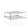COSMOLIVING VOLTA SQUARE COFFEE TABLE - WHITE & GOLD - White - N/A
