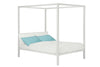 MODERN METAL CANOPY BED WHITE DOUBLE UK - White - N/A