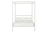 MODERN METAL CANOPY BED WHITE DOUBLE UK - White - N/A