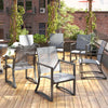 COSCO OUTDOOR FURNITURE, 7 PIECE PATIO DINING SET, STEEL, LIGHT GRAY SLING - Charcoal - N/A