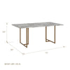 COSMOLIVING (US) Edith Rectangular Faux Marble Dining Table - Faux Marble - N/A