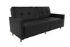 ANDORA SPRUNG SEAT SOFA BED FAUX LEATHER BLACK - Black Faux Leather - N/A