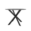 COSMOLIVING (UK) Circi Dining Glass Table Black and Charcoal - Charcoal - N/A