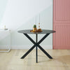 COSMOLIVING (UK) Circi Dining Glass Table Black and Charcoal - Charcoal - N/A
