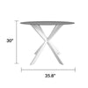 COSMOLIVING (UK) Circi Dining Glass Table Black and White - White - N/A
