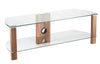 ALPHASON CENTURY 1200 TV STAND - WALNUT & CLEAR GLASS - Walnut with clear glass - 1200