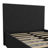 NOVOGRATZ (UK)  Kelly Bed with Storage Dark GRY Linen Single UK - Dark Gray Linen - N/A