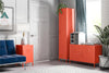 NOVOGRATZ (UK) Cache 2 Door Metal Locker Accent Cabinet Orange - Orange - N/A