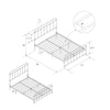 Wallace Metal Bed Double UK White - White
