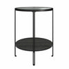 QE Wainwright Round End Table Black Oak - Black Oak - N/A