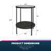 QE Wainwright Round End Table Black Oak - Black Oak - N/A
