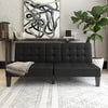 QE Adalynn Convertible Futon Black Faux Leather - Black - N/A
