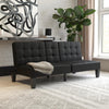 QE Adalynn Convertible Futon Black Faux Leather - Black - N/A