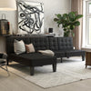 QE Adalynn Convertible Futon Black Faux Leather - Black - N/A