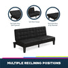 QE Adalynn Convertible Futon Black Faux Leather - Black - N/A