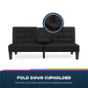 QE Adalynn Convertible Futon Black Faux Leather - Black - N/A
