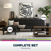 QE Adalynn Convertible Futon Black Faux Leather - Black - N/A