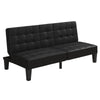 QE Adalynn Convertible Futon Black Faux Leather - Black - N/A