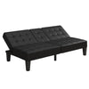 QE Adalynn Convertible Futon Black Faux Leather - Black - N/A