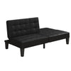 QE Adalynn Convertible Futon Black Faux Leather - Black - N/A