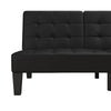 QE Adalynn Convertible Futon Black Faux Leather - Black - N/A