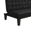 QE Adalynn Convertible Futon Black Faux Leather - Black - N/A
