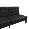 QE Adalynn Convertible Futon Black Faux Leather - Black - N/A